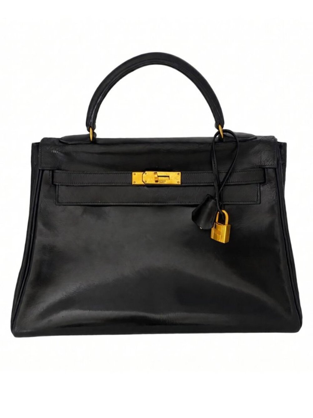 Hermes Kelly 32 Retourne Black Box Calf GHW - Picture 2 of 16